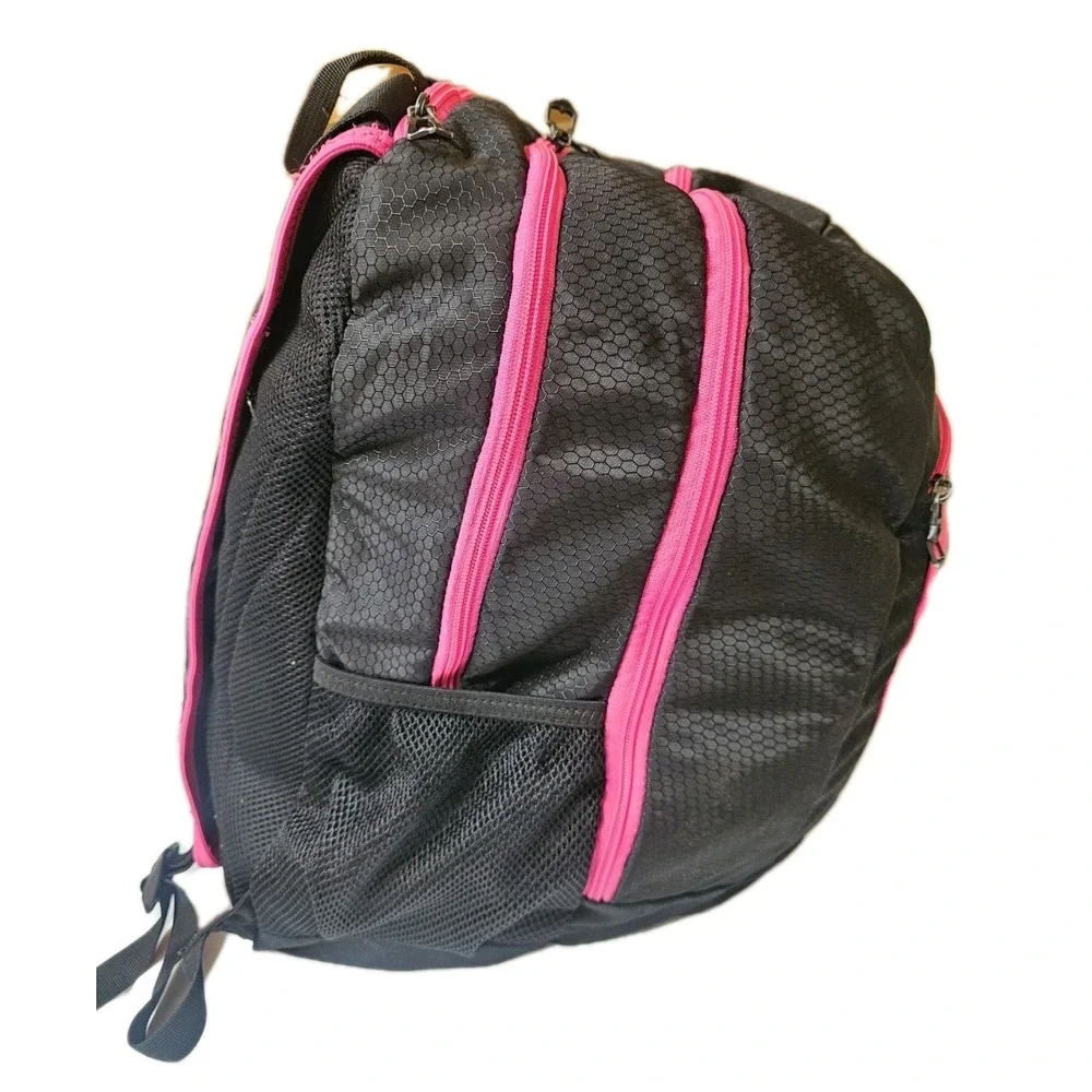 Adidas Foundation Black Pink  18 in Backpack School Laptop Bookbag Daypack - Picture 4 of 6